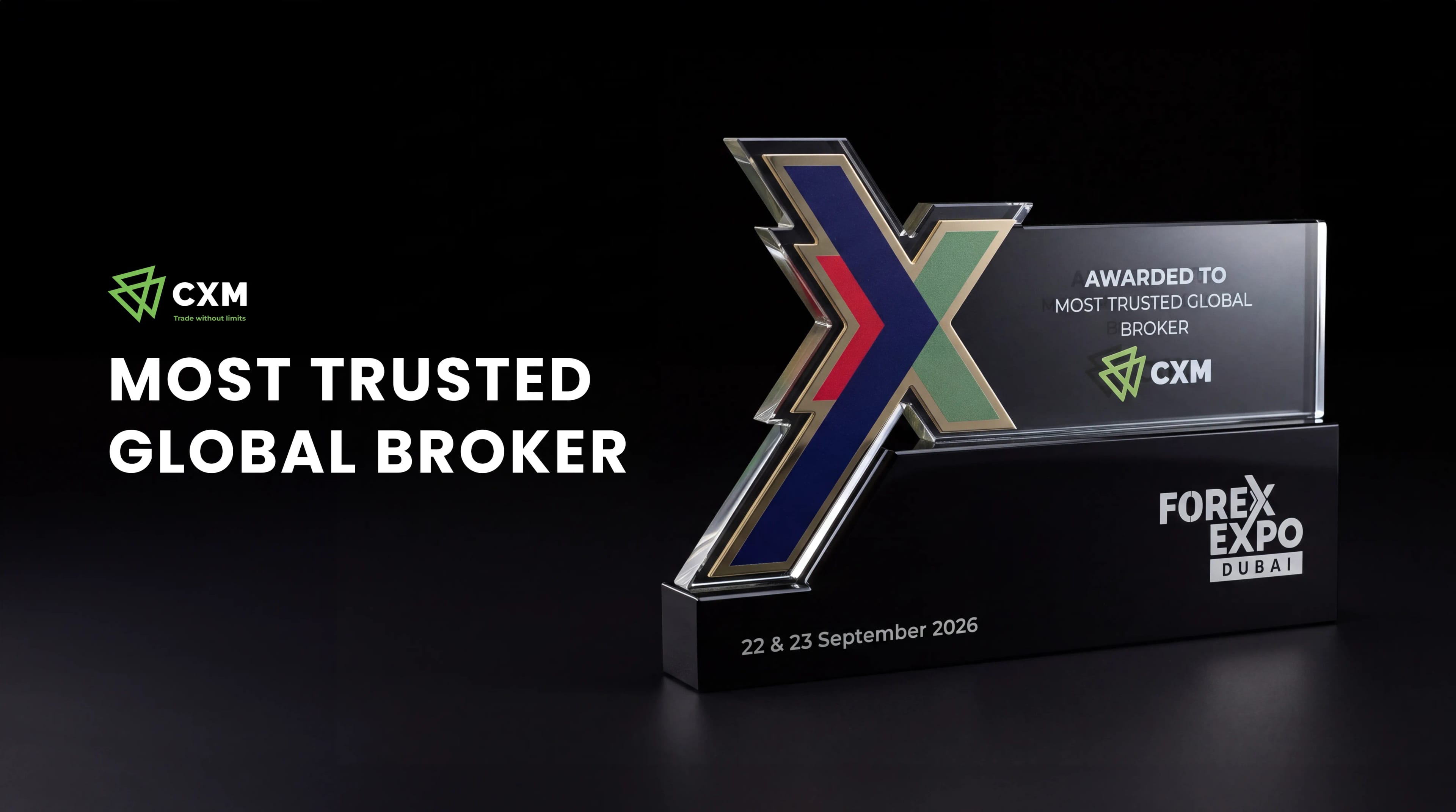 CXM Wins the Most Trusted Global Broker Award at Forex Expo Dubai 2026