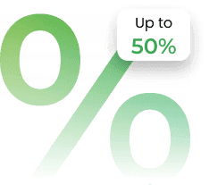 最大50%の手数料のイラスト