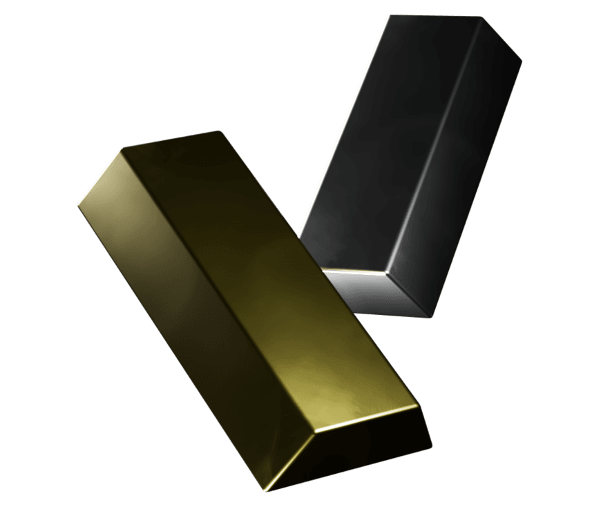 Trading des métaux — illustration de lingots d’or et d’argent