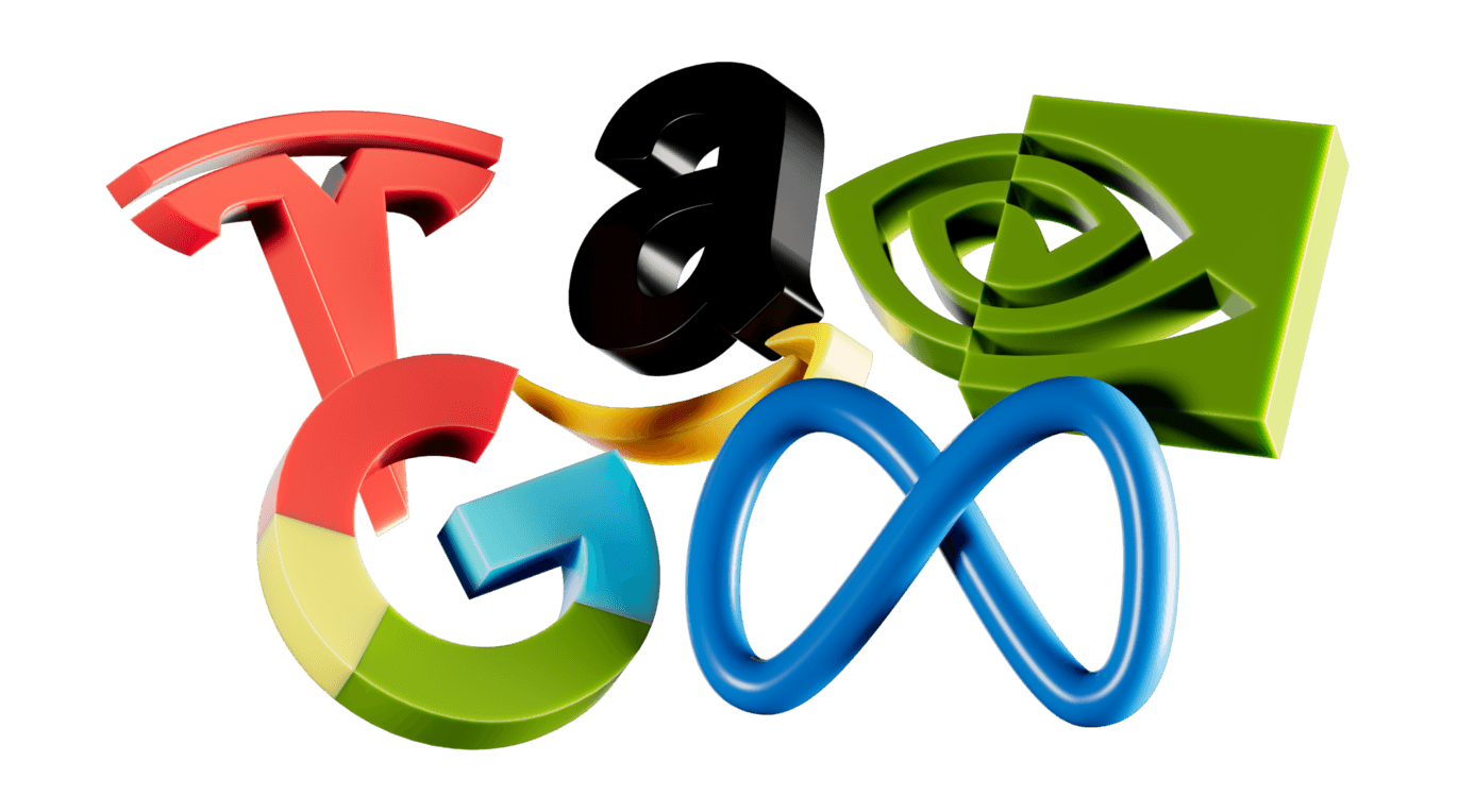 Trading d’actions — illustration 3D de logo d’entreprise