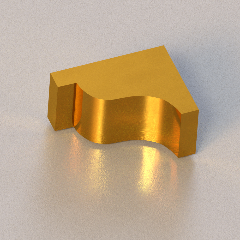 A metal shape extruded from C65500 silicon bronze by Chicago Extruded Metals